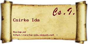 Csirke Ida névjegykártya